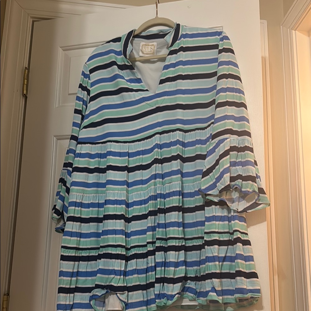 Sale to Sable Striped V-Neck Tunic dress